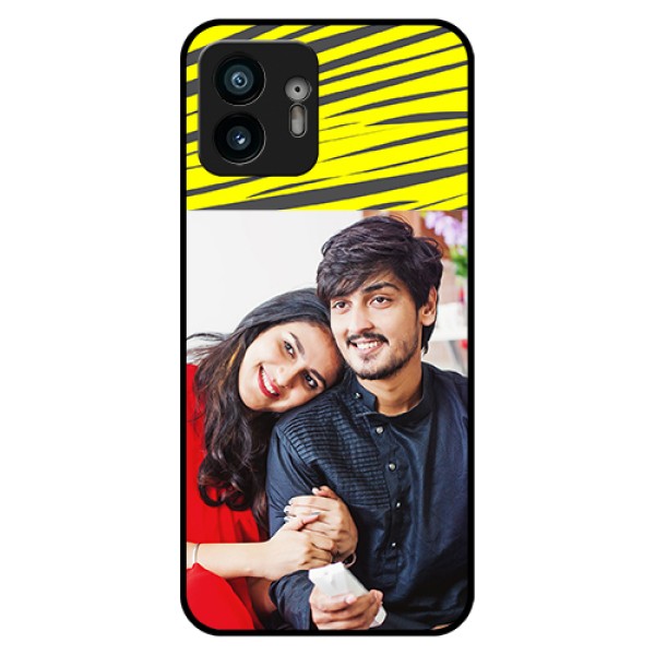 Nothing Phone 2 Custom Glass Phone Case - Yellow Abstract Design Nothing Phone 2 Custom Glass Phone Case - Yellow Abstract Design