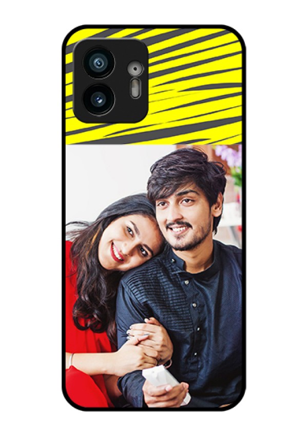 Nothing Phone 2 Custom Glass Phone Case - Yellow Abstract Design