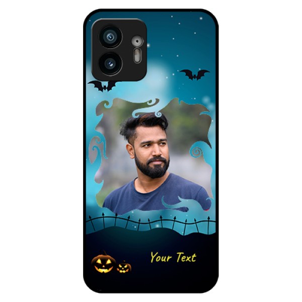 Nothing Phone 2 Custom Glass Phone Case - Halloween Frame Design Nothing Phone 2 Custom Glass Phone Case - Halloween Frame Design