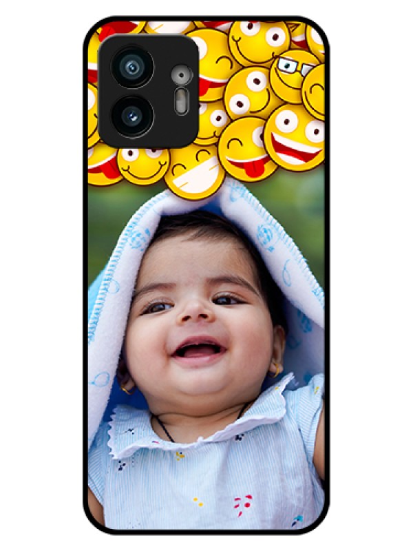 Custom Nothing Phone 2 Custom Glass Phone Case - With Smiley Emoji Design