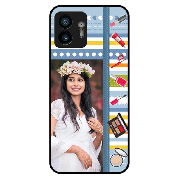 Nothing Phone 2 Custom Glass Phone Case - Makeup Icons Design