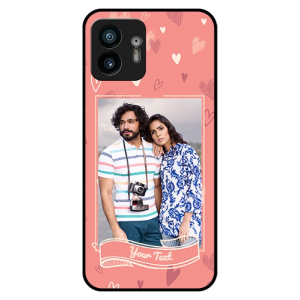 Nothing Phone 2 Custom Glass Phone Case - Love Doodle Art Design