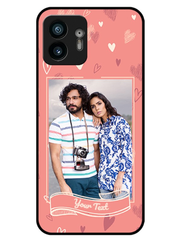 Custom Nothing Phone 2 Custom Glass Phone Case - Love Doodle Art Design