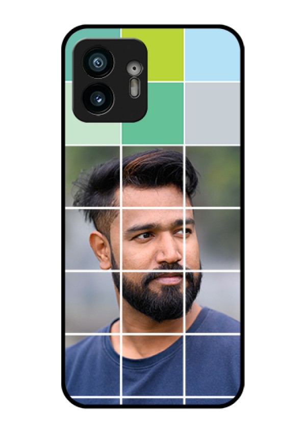Nothing Phone 2 Custom Glass Phone Case - With White Box Pattern