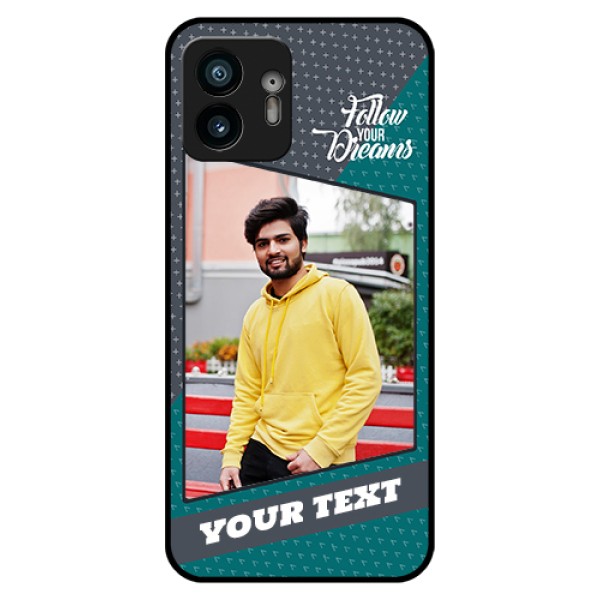 Nothing Phone 2 Custom Glass Phone Case - Background Pattern Design With Quote