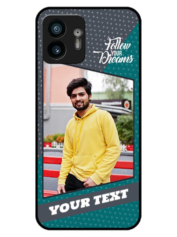Custom Nothing Phone 2 Custom Glass Phone Case - Background Pattern Design With Quote