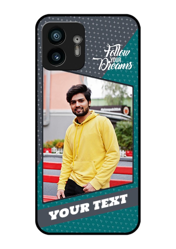 Nothing Phone 2 Custom Glass Phone Case - Background Pattern Design With Quote