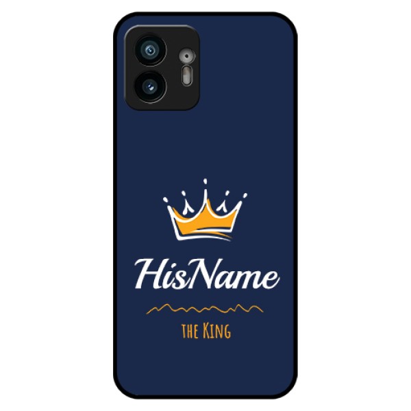 Nothing Phone 2 Custom Glass Phone Case - King With Name Design Nothing Phone 2 Custom Glass Phone Case - King With Name Design