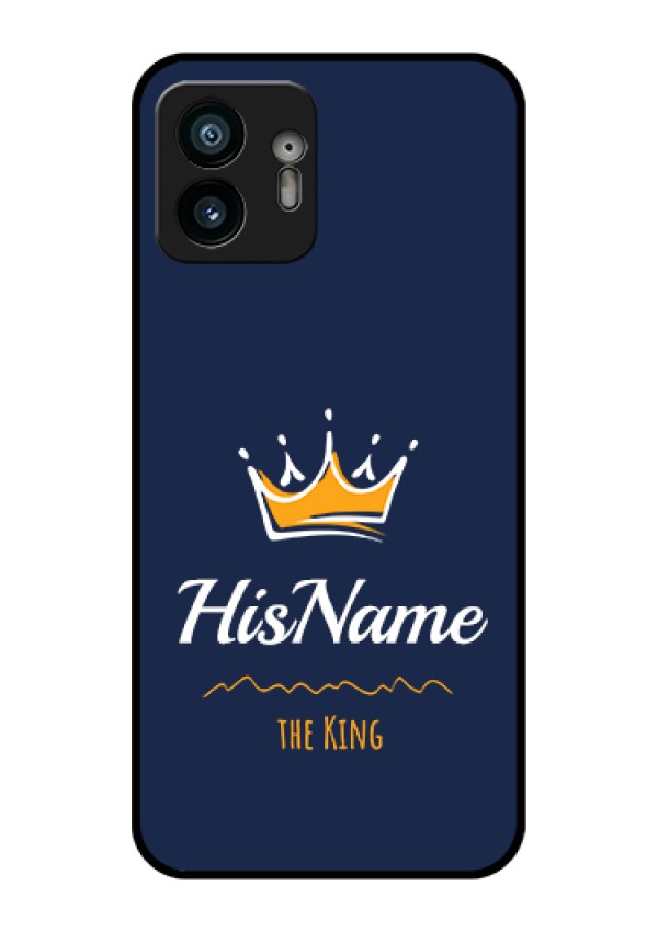 Nothing Phone 2 Custom Glass Phone Case - King With Name Design