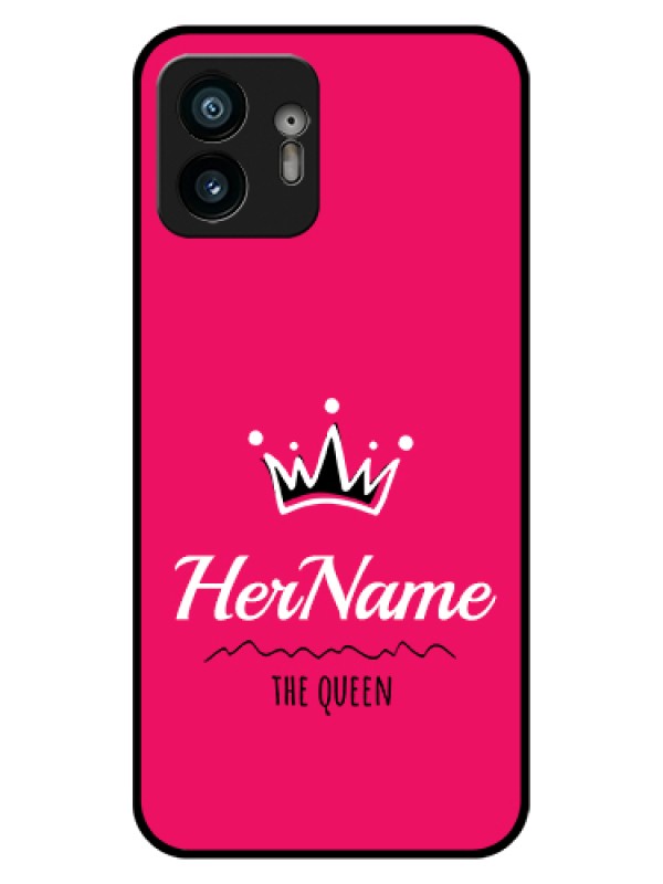 Custom Nothing Phone 2 Custom Glass Phone Case - Queen With Name Design