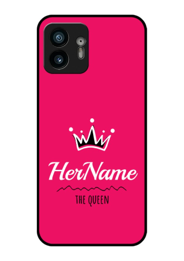 Nothing Phone 2 Custom Glass Phone Case - Queen With Name Design