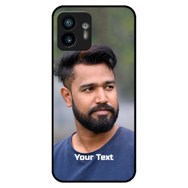 Nothing Phone 2 Custom Glass Phone Case - Photo With Text Design Nothing Phone 2 Custom Glass Phone Case - Photo With Text Design