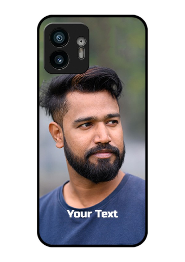 Nothing Phone 2 Custom Glass Phone Case - Photo With Text Design