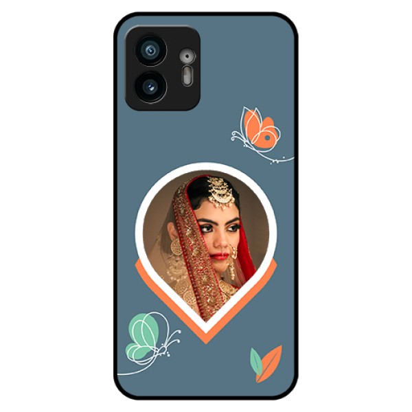 Nothing Phone 2 Custom Glass Phone Case - Droplet Butterflies Design Nothing Phone 2 Custom Glass Phone Case - Droplet Butterflies Design