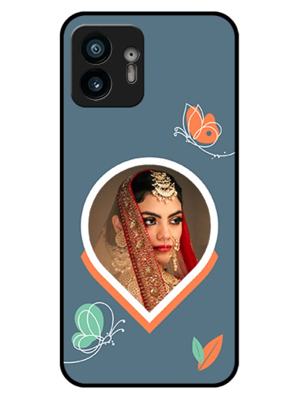 Custom Nothing Phone 2 Custom Glass Phone Case - Droplet Butterflies Design