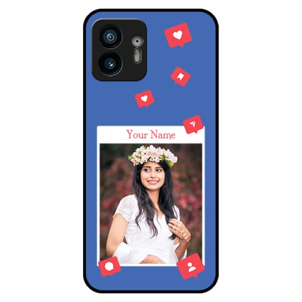 Nothing Phone 2 Custom Glass Phone Case - Like Share And Comment Design