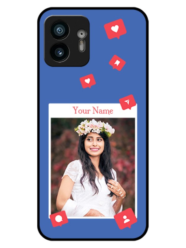 Custom Nothing Phone 2 Custom Glass Phone Case - Like Share And Comment Design