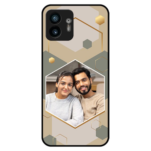 Nothing Phone 2 Custom Glass Phone Case - Stylish Hexagon Pattern Design Nothing Phone 2 Custom Glass Phone Case - Stylish Hexagon Pattern Design
