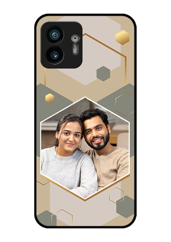 Nothing Phone 2 Custom Glass Phone Case - Stylish Hexagon Pattern Design