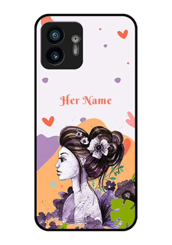 Nothing Phone 2 Custom Glass Phone Case - Woman And Nature Design