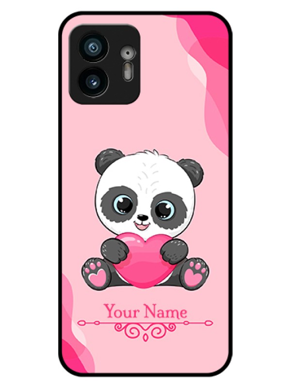 Custom Nothing Phone 2 Custom Glass Phone Case - Cute Panda Design
