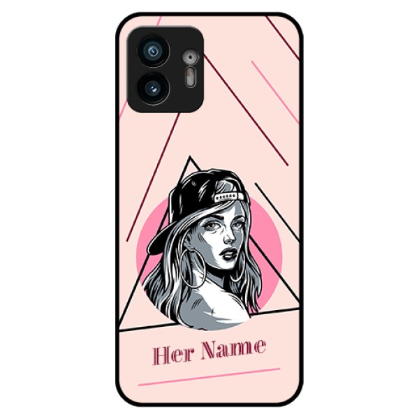 Nothing Phone 2 Custom Glass Phone Case - Rockstar Girl Design