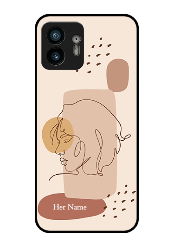 Nothing Phone 2 Custom Glass Phone Case - Calm Woman Line Art Design