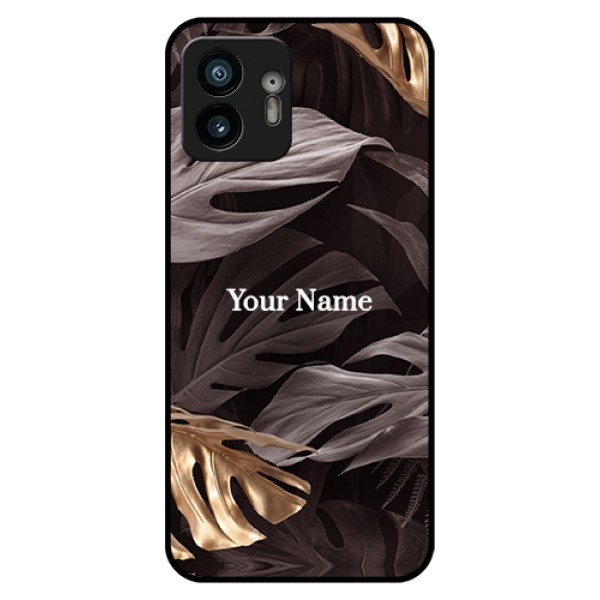 Nothing Phone 2 Custom Glass Phone Case - Wild Leaves Digital Paint Design