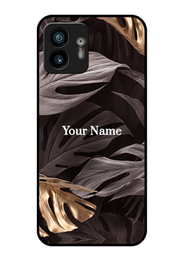 Nothing Phone 2 Custom Glass Phone Case - Wild Leaves Digital Paint Design