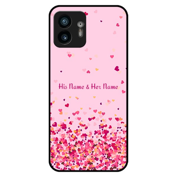 Nothing Phone 2 Custom Glass Phone Case - Floating Hearts Design Nothing Phone 2 Custom Glass Phone Case - Floating Hearts Design