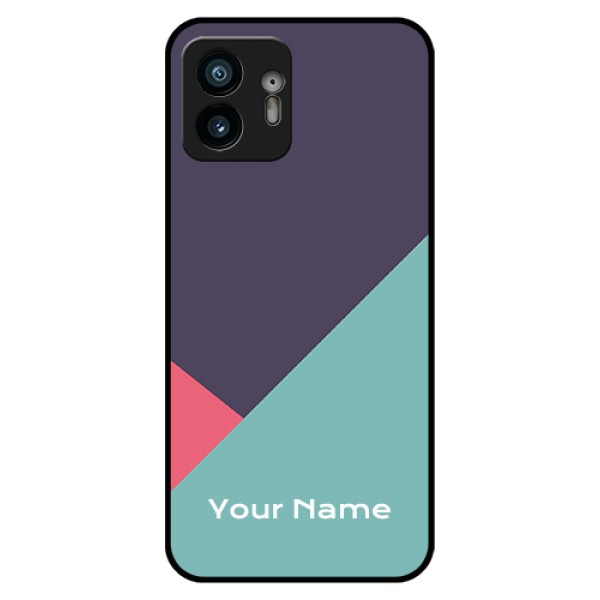 Nothing Phone 2 Custom Glass Phone Case - Tri Color Abstract Design Nothing Phone 2 Custom Glass Phone Case - Tri Color Abstract Design