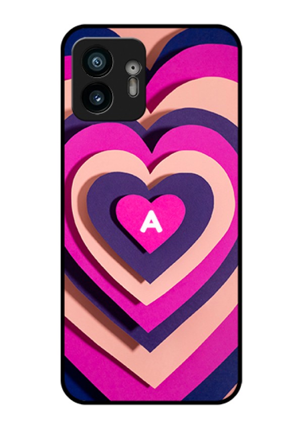Nothing Phone 2 Custom Glass Phone Case - Cute Heart Pattern Design