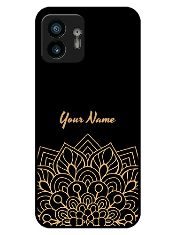 Custom Nothing Phone 2 Custom Glass Phone Case - Golden Mandala Design