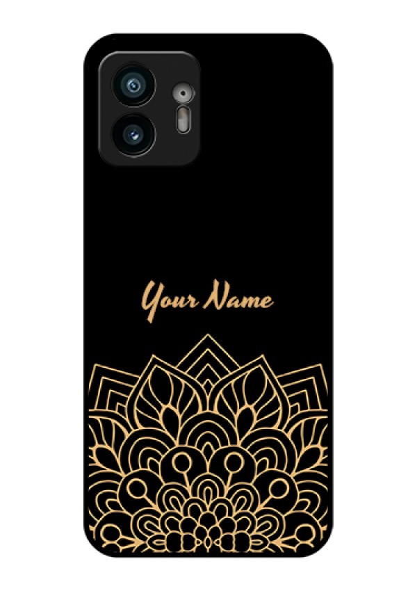 Nothing Phone 2 Custom Glass Phone Case - Golden Mandala Design