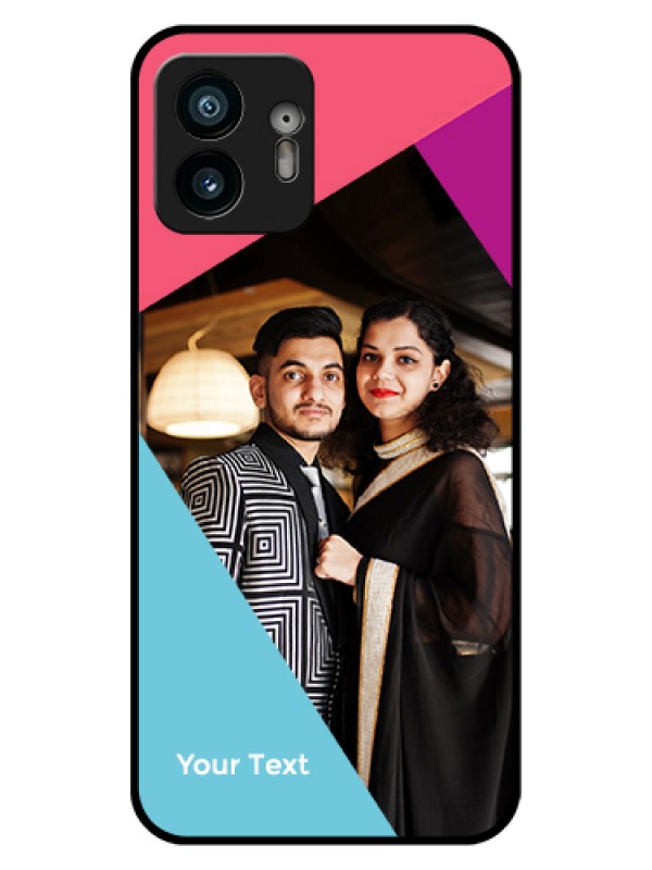 Custom Nothing Phone 2 Custom Glass Phone Case - Stacked Triple Colour Design