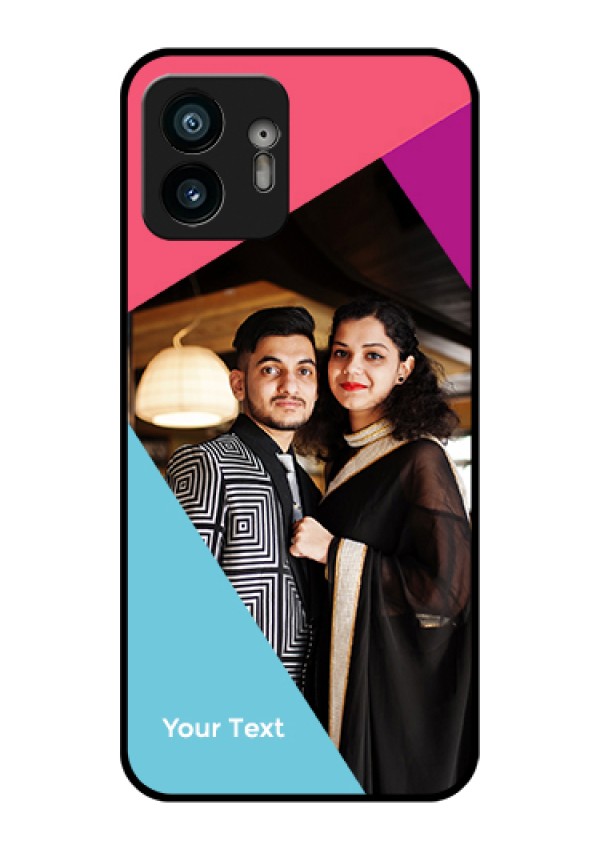 Nothing Phone 2 Custom Glass Phone Case - Stacked Triple Colour Design