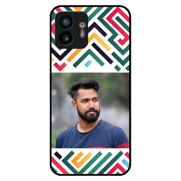 Nothing Phone 2 Custom Glass Phone Case - Colorful Maze Pattern Design Nothing Phone 2 Custom Glass Phone Case - Colorful Maze Pattern Design