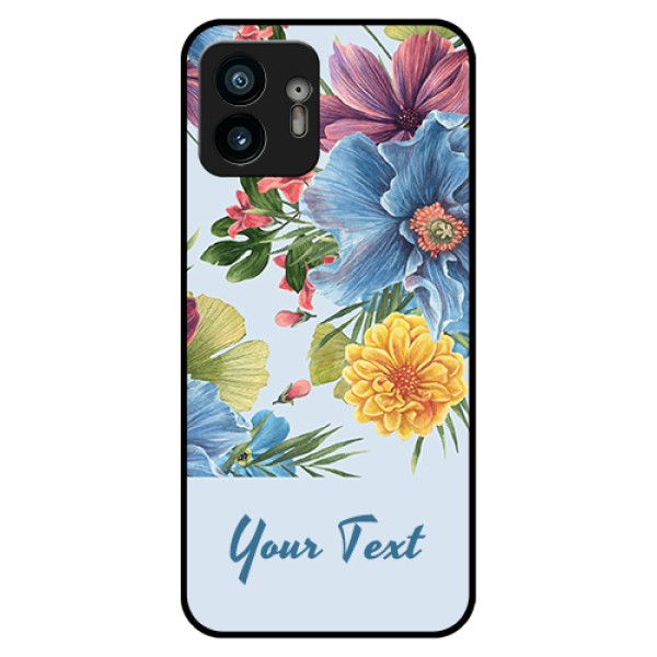 Nothing Phone 2 Custom Glass Phone Case - Stunning Watercolored Flowers Painting Design