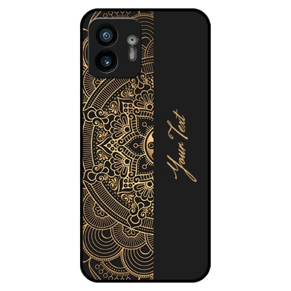 Nothing Phone 2 Custom Glass Phone Case - Mandala Art With Custom Text Design