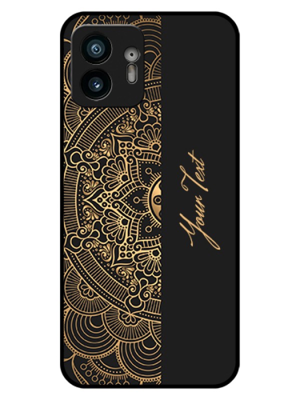 Custom Nothing Phone 2 Custom Glass Phone Case - Mandala Art With Custom Text Design