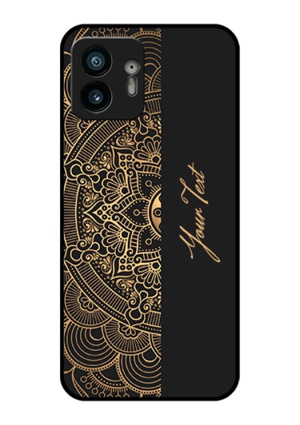 Nothing Phone 2 Custom Glass Phone Case - Mandala Art With Custom Text Design
