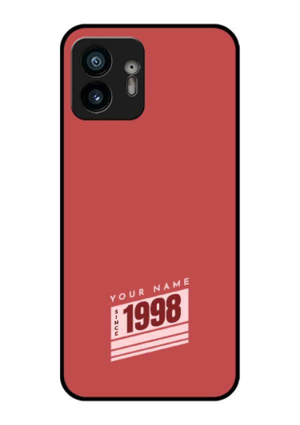 Nothing Phone 2 Custom Glass Phone Case - Red Custom Year Of Birth Design