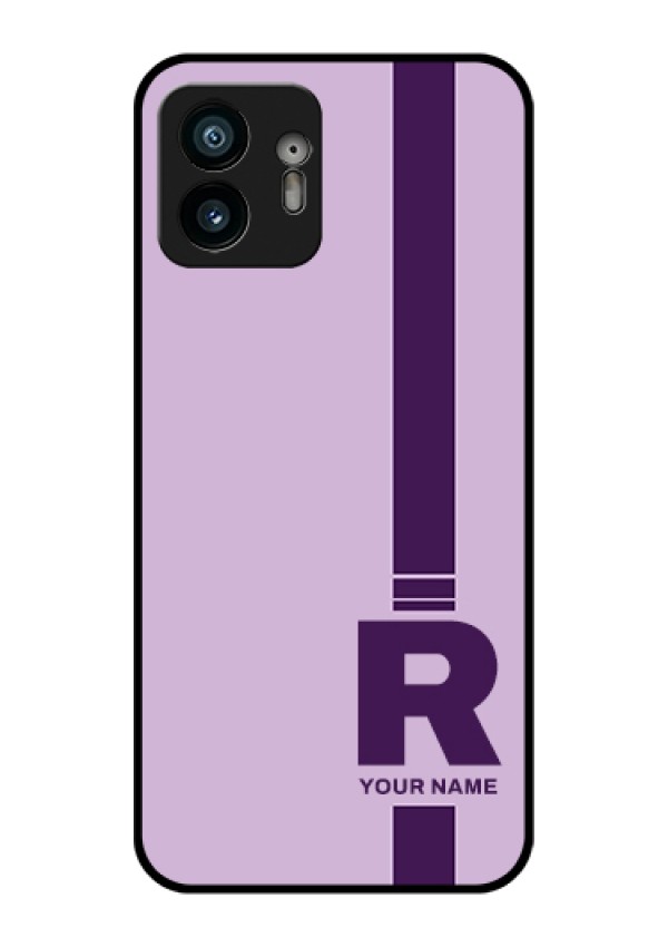 Nothing Phone 2 Custom Glass Phone Case - Simple Dual Tone Stripe With Name Design