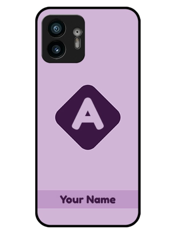 Custom Nothing Phone 2 Custom Glass Phone Case - Custom Letter In Curved Badge Design