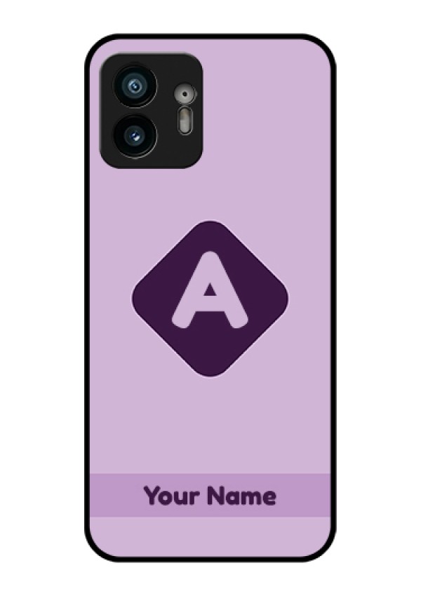 Nothing Phone 2 Custom Glass Phone Case - Custom Letter In Curved Badge Design