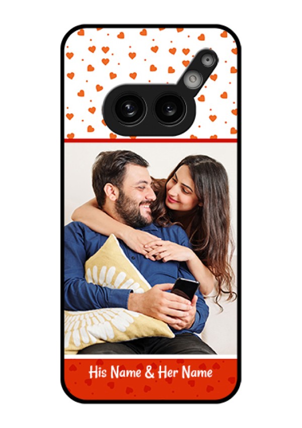 Nothing Phone 2A 5G Custom Glass Phone Case - Orange Love Symbol Design