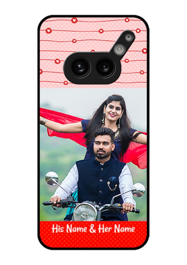 Nothing Phone 2A 5G Custom Glass Phone Case - Red Pattern Case Design