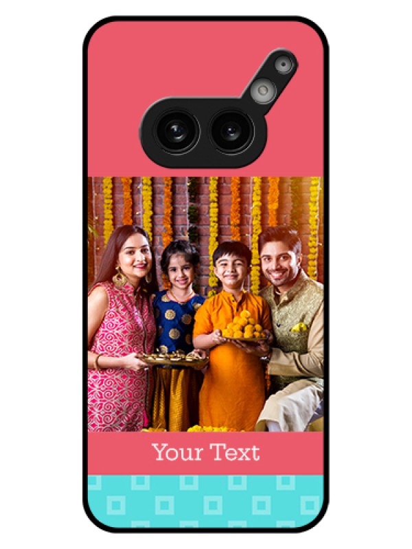 Custom Nothing Phone 2A 5G Custom Glass Phone Case - Peach & Blue Color Design