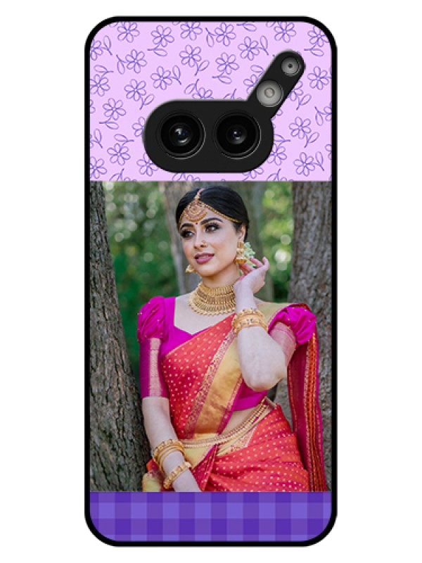 Custom Nothing Phone 2A 5G Custom Glass Phone Case - Purple Floral Design