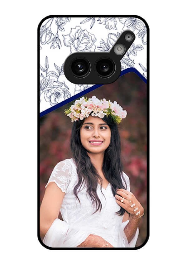 Nothing Phone 2A 5G Custom Glass Phone Case - Classy Floral Design